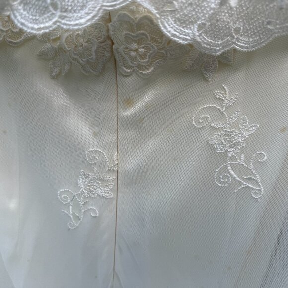 Jessica McClintock Wedding Dress 2003 Size 12 Strapless lace w/ Bolero Lace Jack - Picture 9 of 16